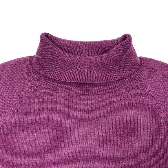 Eileen Fisher Purple Merino Wool Short Sleeve Sweater Turtleneck Lagenlook Sz M - Picture 2 of 11